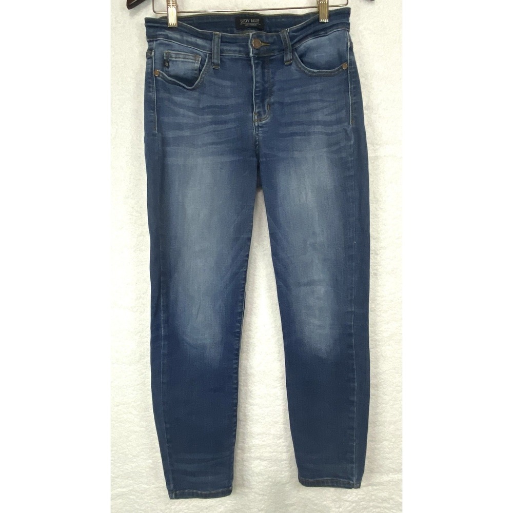 Judy Blue Relaxed Fit Jeans 7 28 Womens Distressed Stretch Medium Wash Comfy Mom
